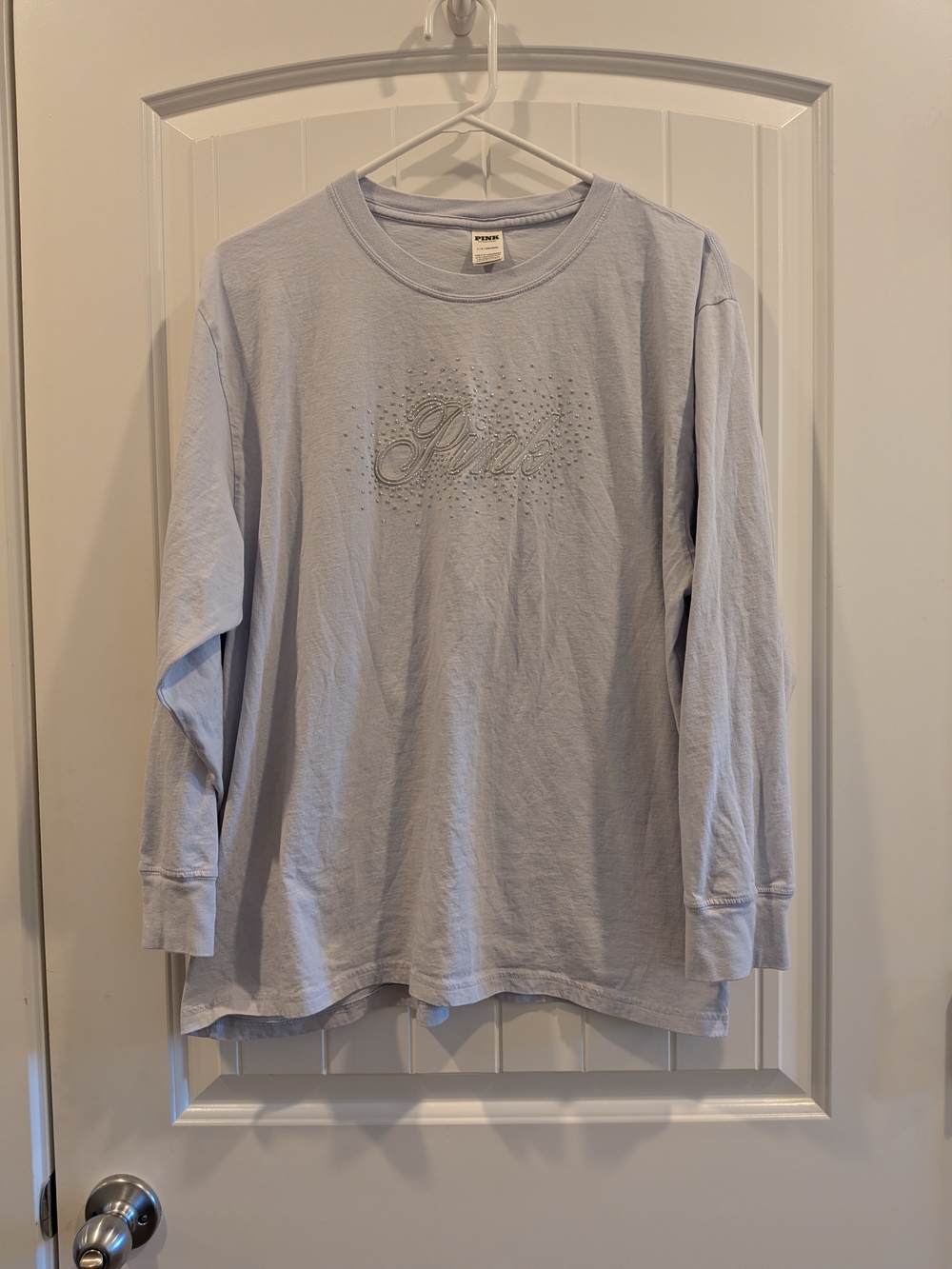 Victoria's Secret Light Blue Long-Sleeve Logo Tee - Picture 2 of 6